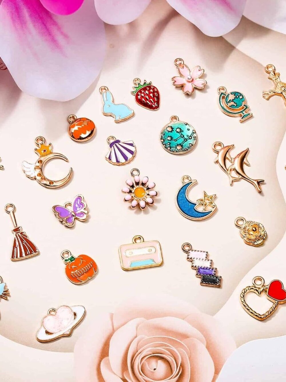 400Pcs Charms for Jewelry Making, Assorted Enamel Bracelet Bangle Charms, Mixed - Picture 4 of 6